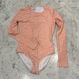 Minnow x Cover one piece rash guard floral swim suit M